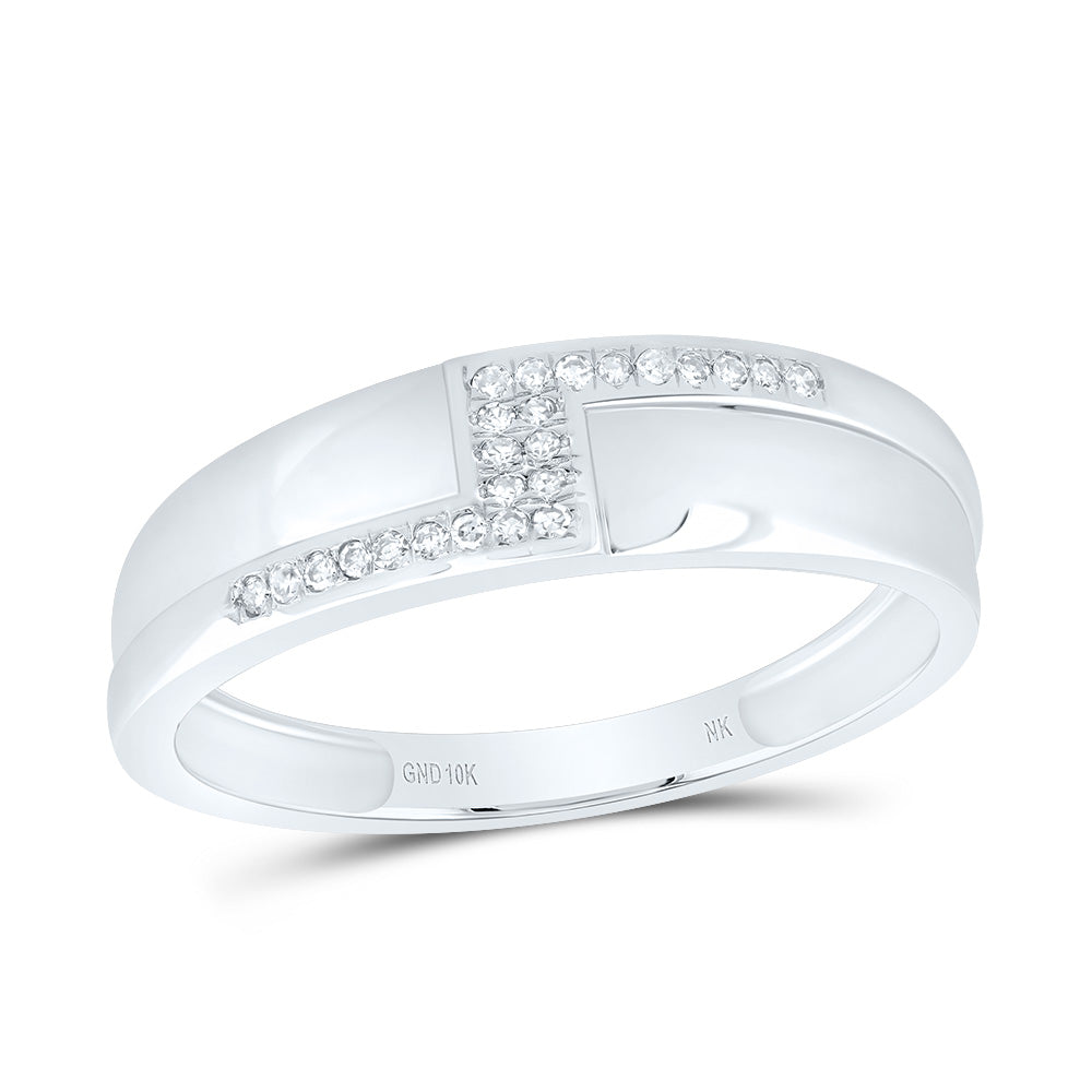 10kt White Gold His & Hers 1/3 Cttw Diamond Round Bridal Wedding Ring Band Set, Women Size: 5-9, Men Size: 8-12