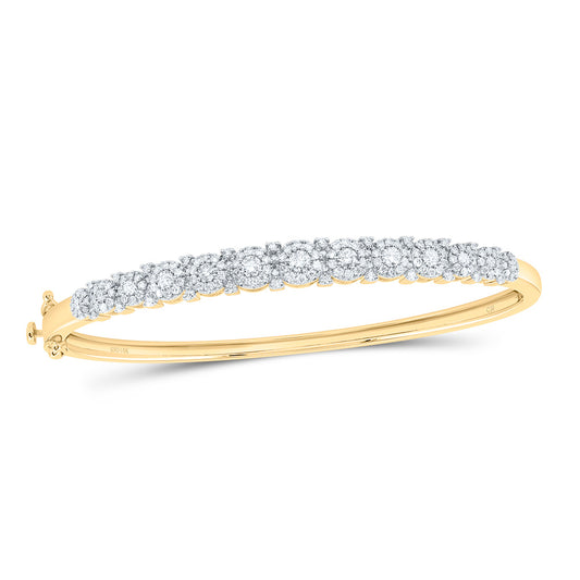 14kt Yellow Gold 1 1/3 Cttw Diamond Fashion Bubble Ladies Bangle(60x50)