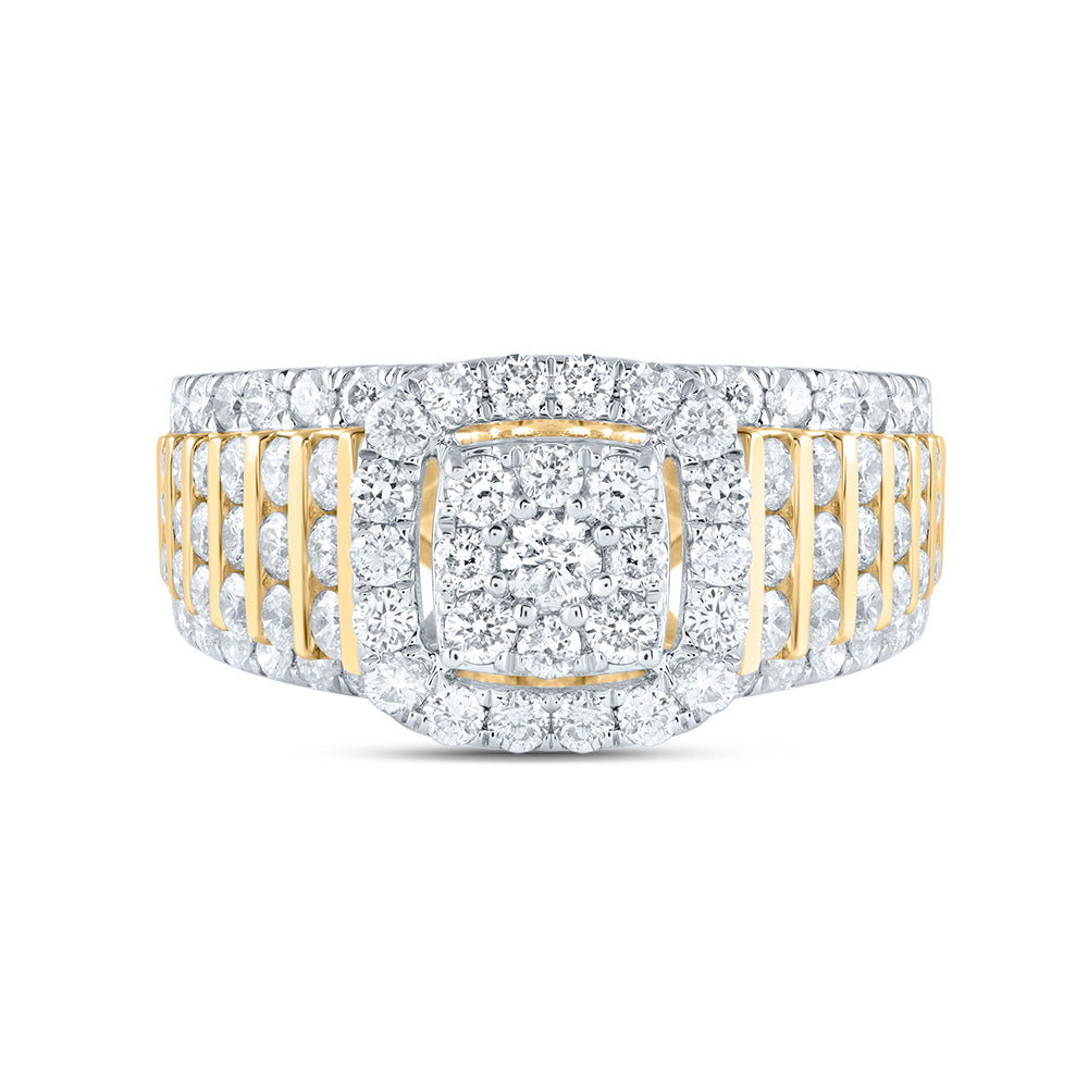 14kt Yellow Gold 1 5/8 Cttw Diamond Cushion Fashion Bridal Wedding Engagement Anniversary Ring, Women Size: 5-9