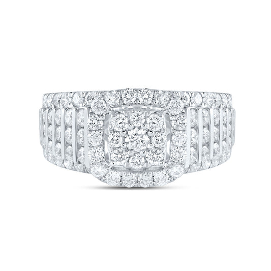 14kt White Gold 1 5/8 Cttw Diamond Cushion Fashion Bridal Wedding Engagement Anniversary Ring, Women Size: 5-9