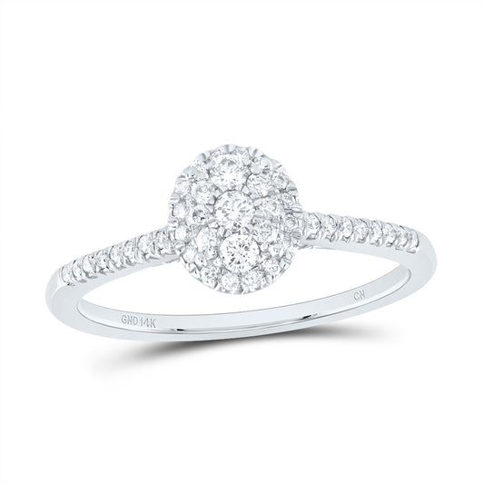 14kt White Gold 3/8 Cttw Diamond Fashion Oval Wedding Engagement Anniversary Ring, Women Size: 5-9