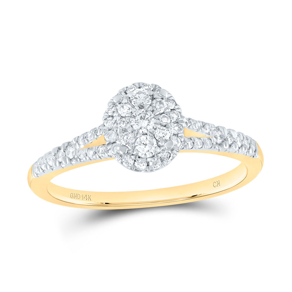 14kt Yellow Gold 3/8 Cttw Diamond Fashion Oval Wedding Engagement Anniversary Ring, Women Size: 5-9