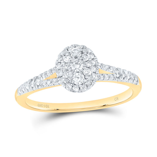 14kt Yellow Gold 3/8 Cttw Diamond Fashion Oval Wedding Engagement Anniversary Ring, Women Size: 5-9