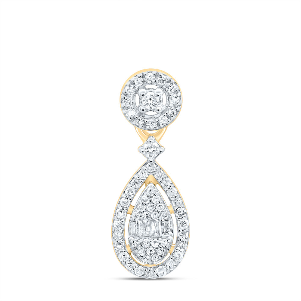 10kt Yellow Gold 1/4 Cttw Diamond Pear Pendant