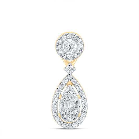 10kt Yellow Gold 1/4 Cttw Diamond Pear Pendant