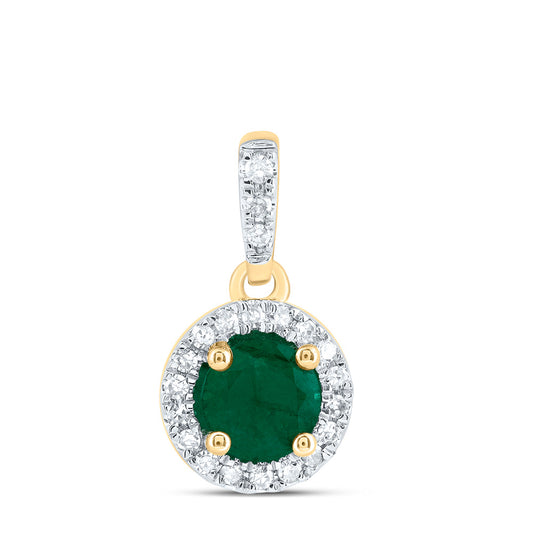 14kt Yellow Or White Or Rose Gold Diamond 5mm Round Natural Gem Round Pendant