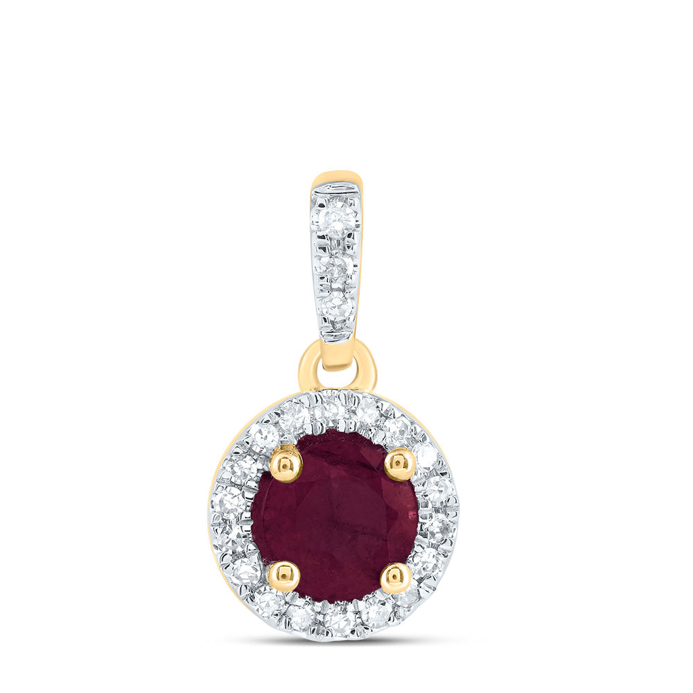 14kt Yellow Or White Or Rose Gold Diamond 5mm Round Natural Gem Round Pendant