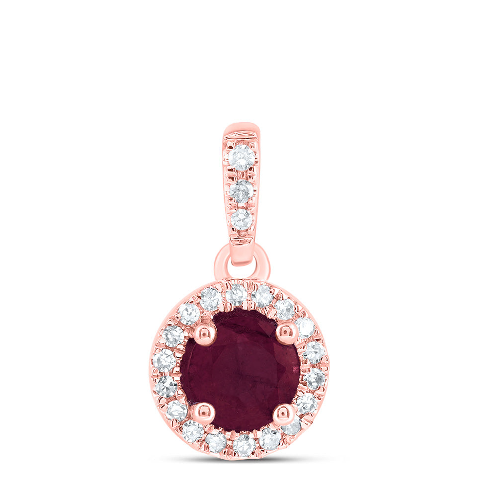 14kt Yellow Or White Or Rose Gold Diamond 5mm Round Natural Gem Round Pendant