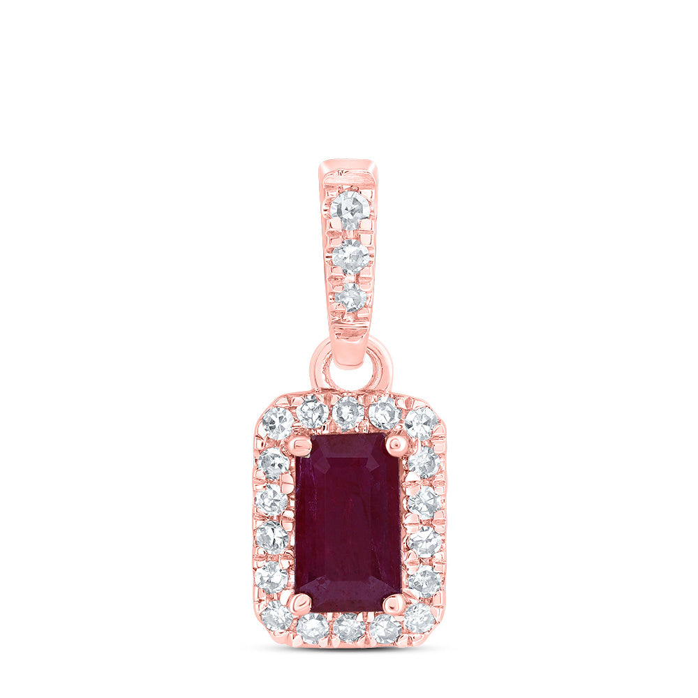 14kt Yellow Or White Or Rose Gold Diamond 5x3mm Emerald Shape Natural Gem Emerald Pendant