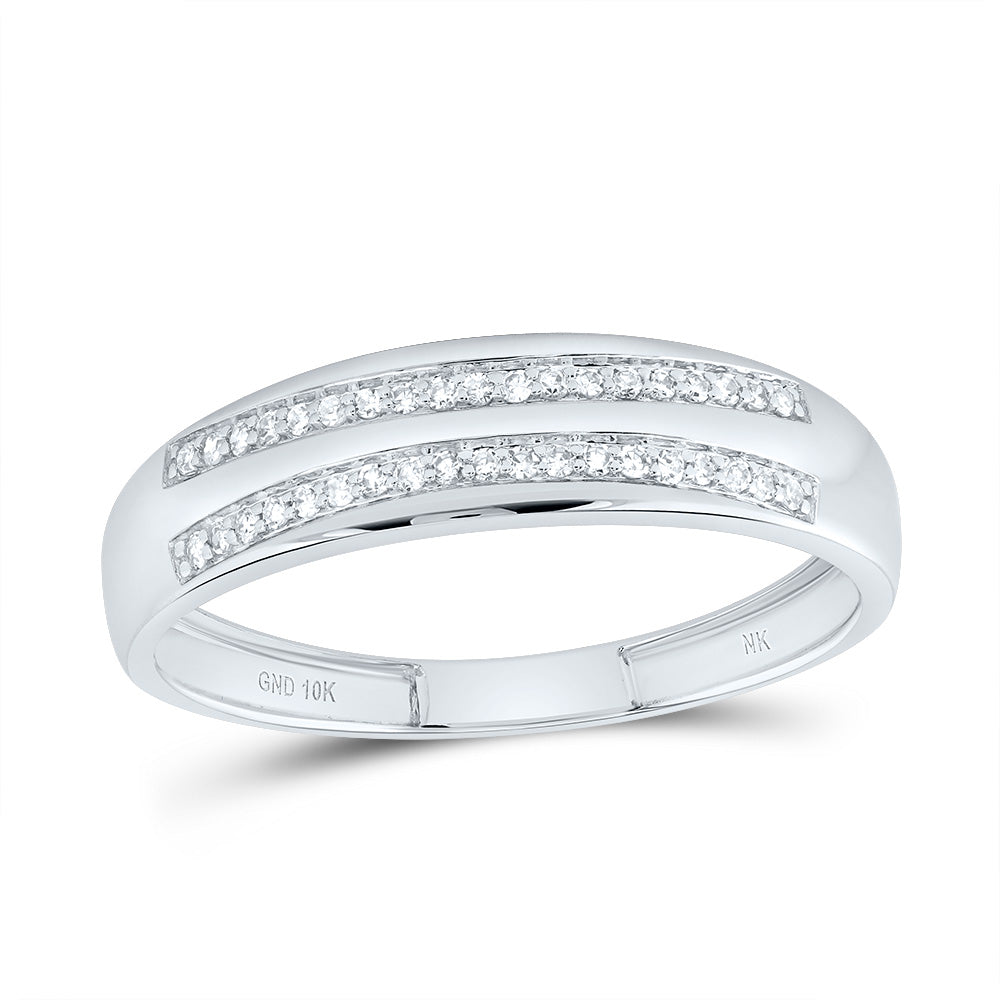 10kt White Gold His & Hers 5/8 Cttw Diamond Round Bridal Wedding Ring Band Set, Women Size: 5-9, Men Size: 8-12