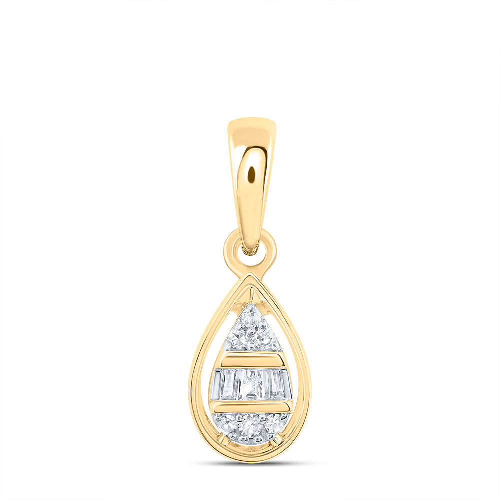 10kt Yellow Gold 1/20 Cttw Diamond Pear Pendant