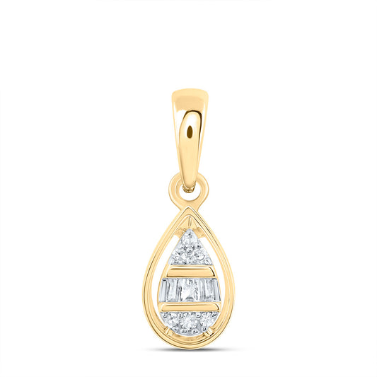 10kt Yellow Gold 1/20 Cttw Diamond Pear Pendant