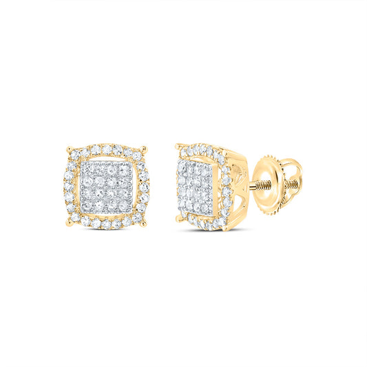 10kt Yellow Gold 1/4 Cttw Natural Diamond Cushion Stud Earring