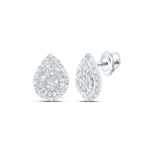 10kt White Gold 1/4 Cttw Diamond Pear Stud Earring