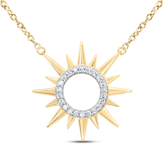 10kt Yellow Gold 1/10 Cttw Diamond Necklace, Length: 18 Inch