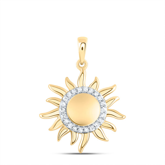 10K Yellow Gold 1/10 Ctw Natural Diamond Pendant
