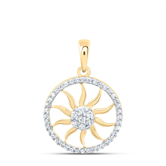 10kt Yellow Gold 1/6 Cttw Diamond Pendant