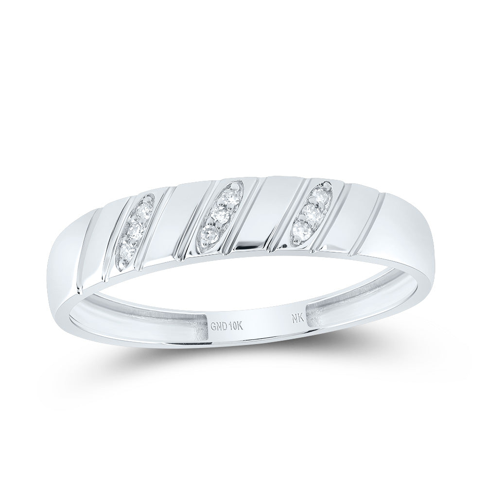 10kt White Gold His & Hers 1/5 Cttw Diamond Pear Bridal Wedding Ring Band Set, Women Size: 5-9, Men Size: 8-12