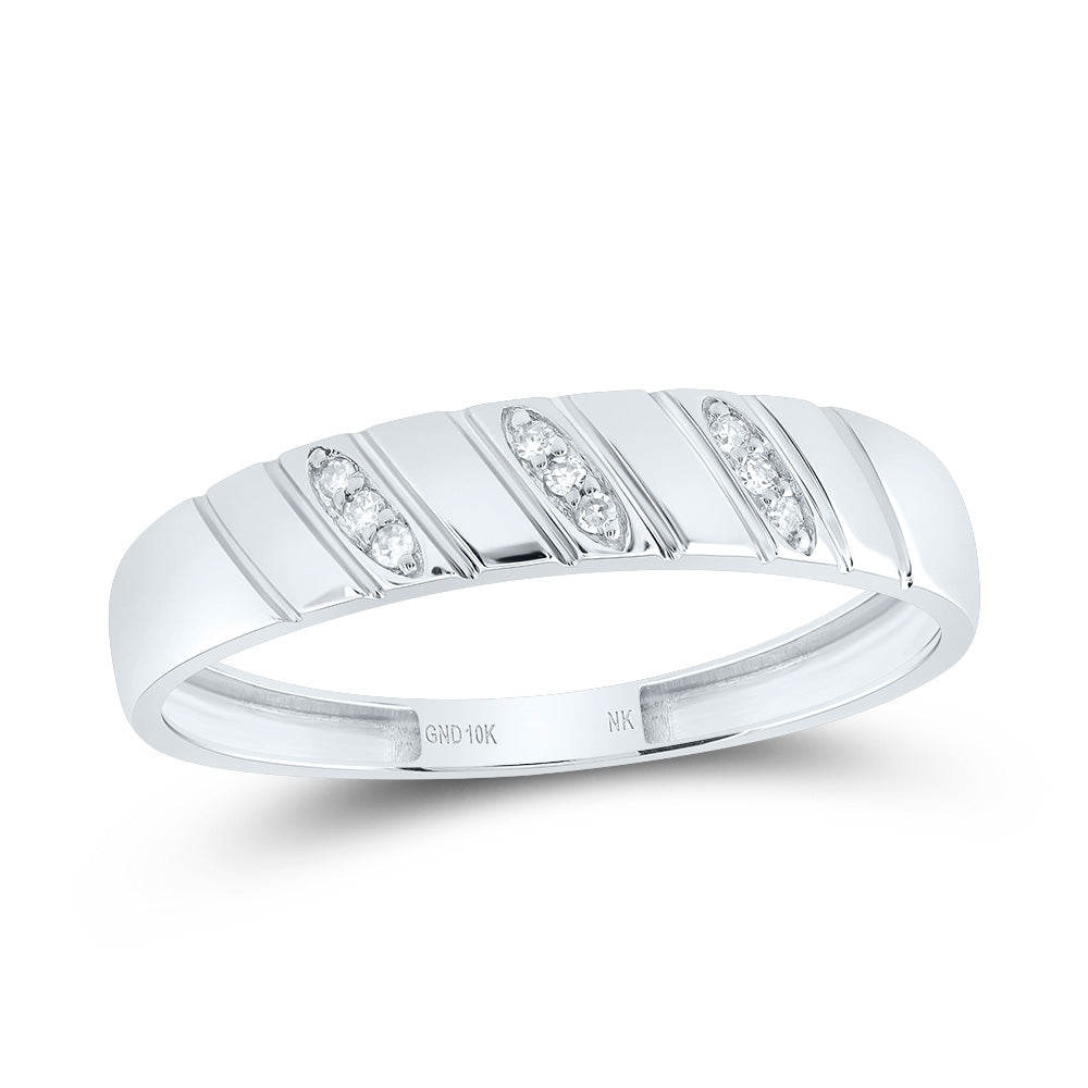 10kt White Gold His & Hers 1/4 Cttw Diamond Emerald Bridal Wedding Ring Band Set, Women Size: 5-9, Men Size: 8-12