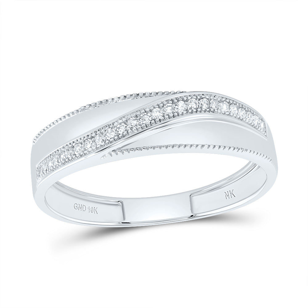 10kt White Gold His & Hers 5/8 Cttw Diamond Round Bridal Wedding Ring Band Set, Women Size: 5-9, Men Size: 8-12