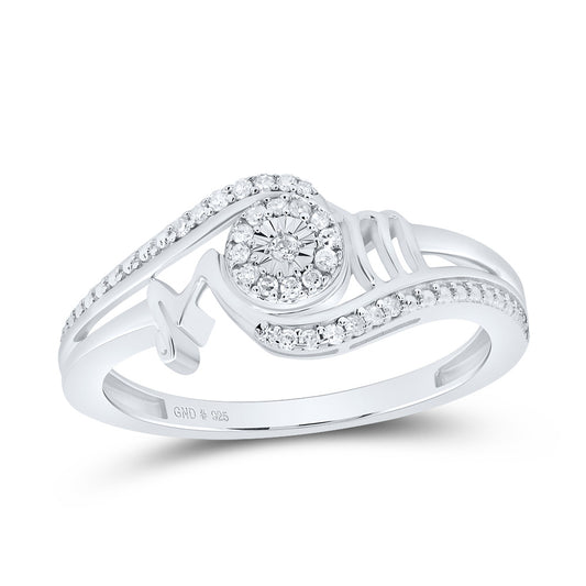 Sterling Silver 1/10 Cttw Diamond Mom Wedding Engagement Anniversary Ring, Women Size: 5-9