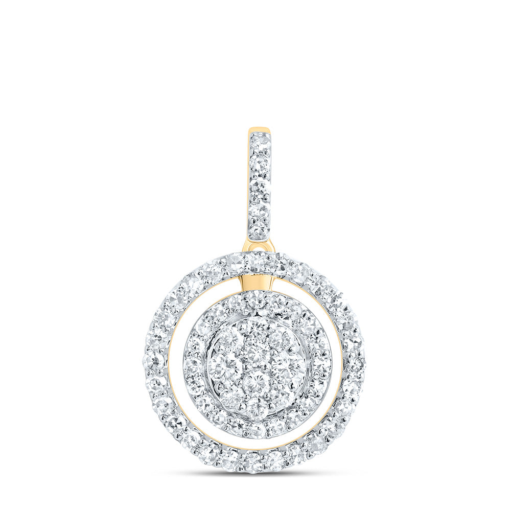 10kt Yellow Gold 3/8 Cttw Diamond Fashion Round Pendant