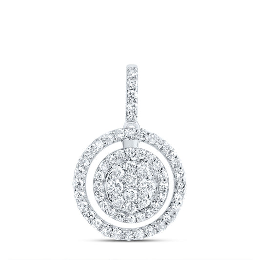 10kt White Gold 3/8 Cttw Diamond Fashion Round Pendant