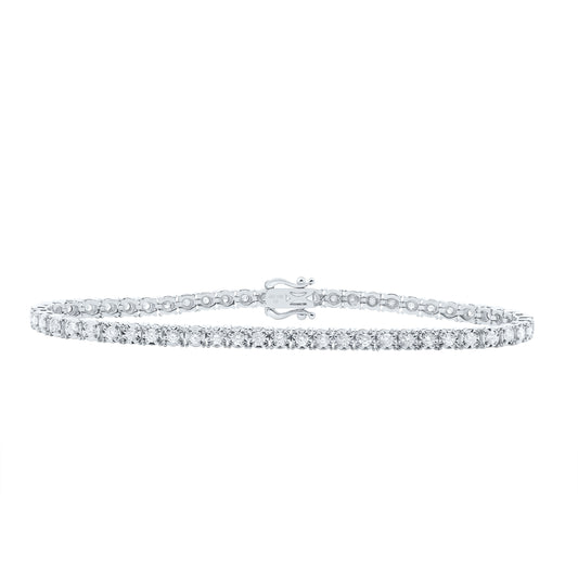 14kt White Gold 1 3/4 Cttw Natural Diamond Fashion Tennis Bracelet, Length: 7 Inch