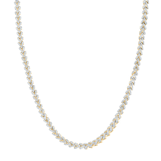 10kt Yellow Gold 6 1/2 Cttw Diamond (5 Mm) Franco Mens Chain, Length: 22 Inch