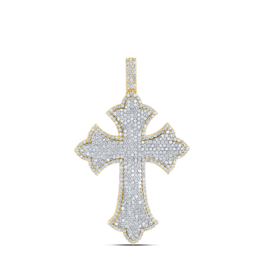 10kt Yellow Gold 4 5/8 Cttw Diamond Cross Mens Charm