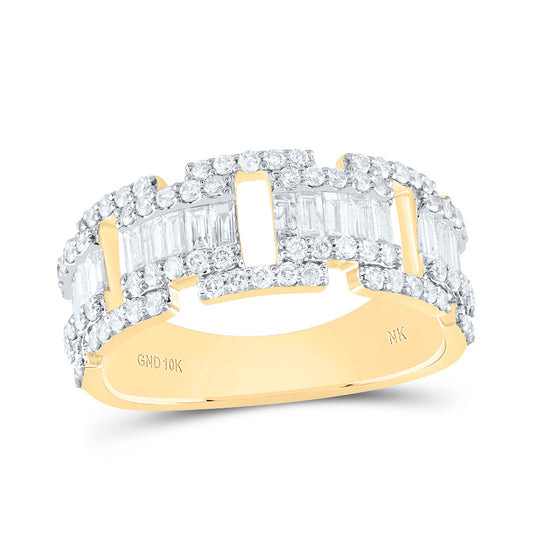 10kt Yellow Gold 1 1/2 Cttw Diamond Mens Ring, Men Size: 8-12