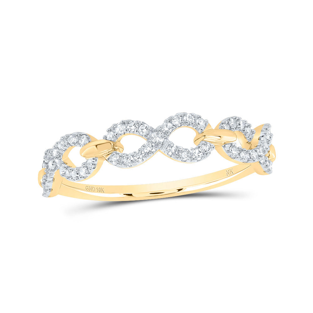 10kt Yellow Gold 1/4 Cttw Diamond Fashion Infinity Wedding Engagement Anniversary Ring, Women Size: 5-9