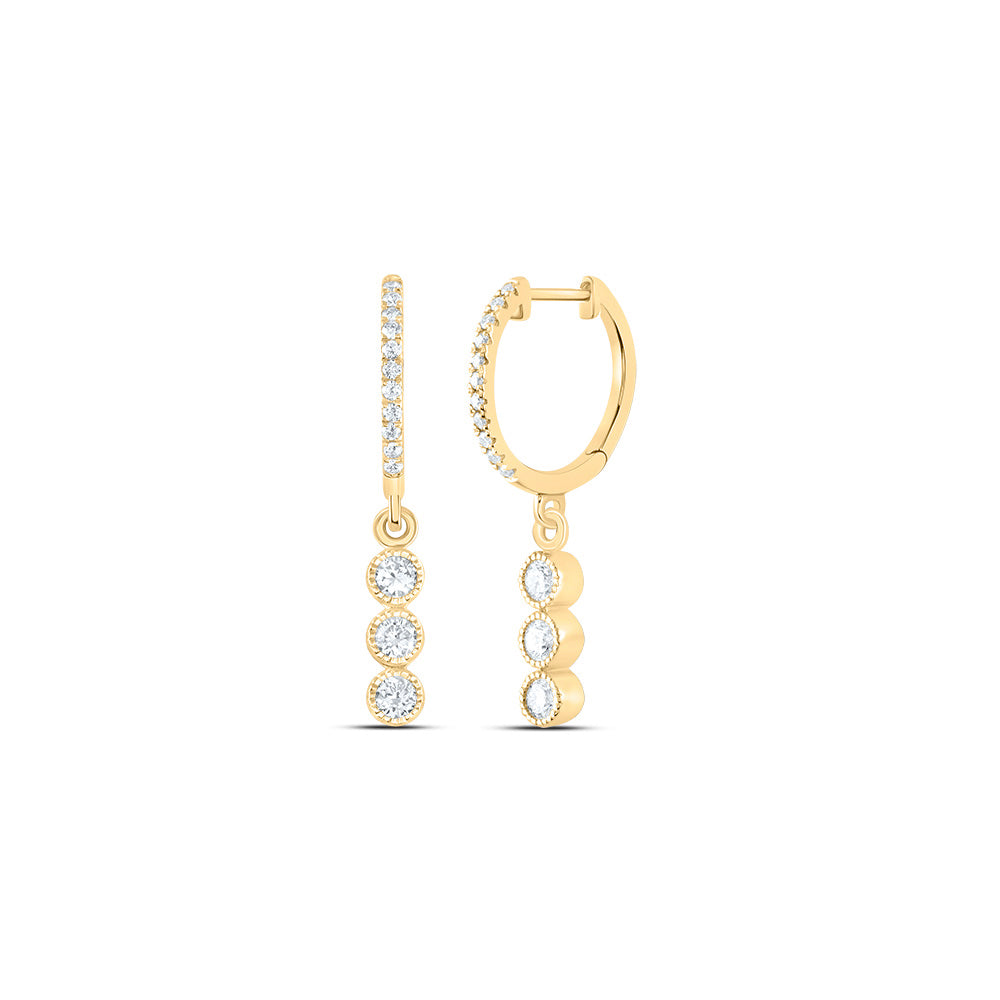 14kt Yellow Gold 3/8 Cttw Diamond Ana M Fashion Dangling Earring