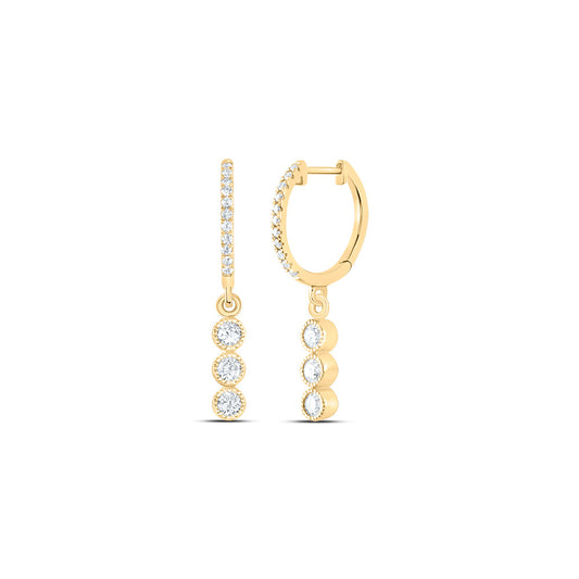 14kt Yellow Gold 3/8 Cttw Diamond Ana M Fashion Dangling Earring