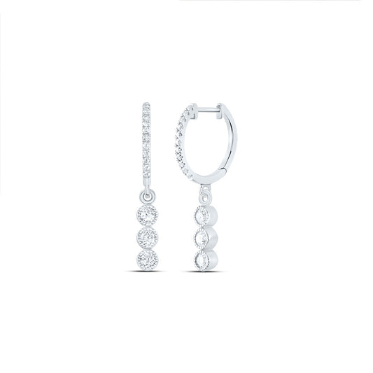 14kt White Gold 3/8 Cttw Diamond Ana M Fashion Dangling Earring
