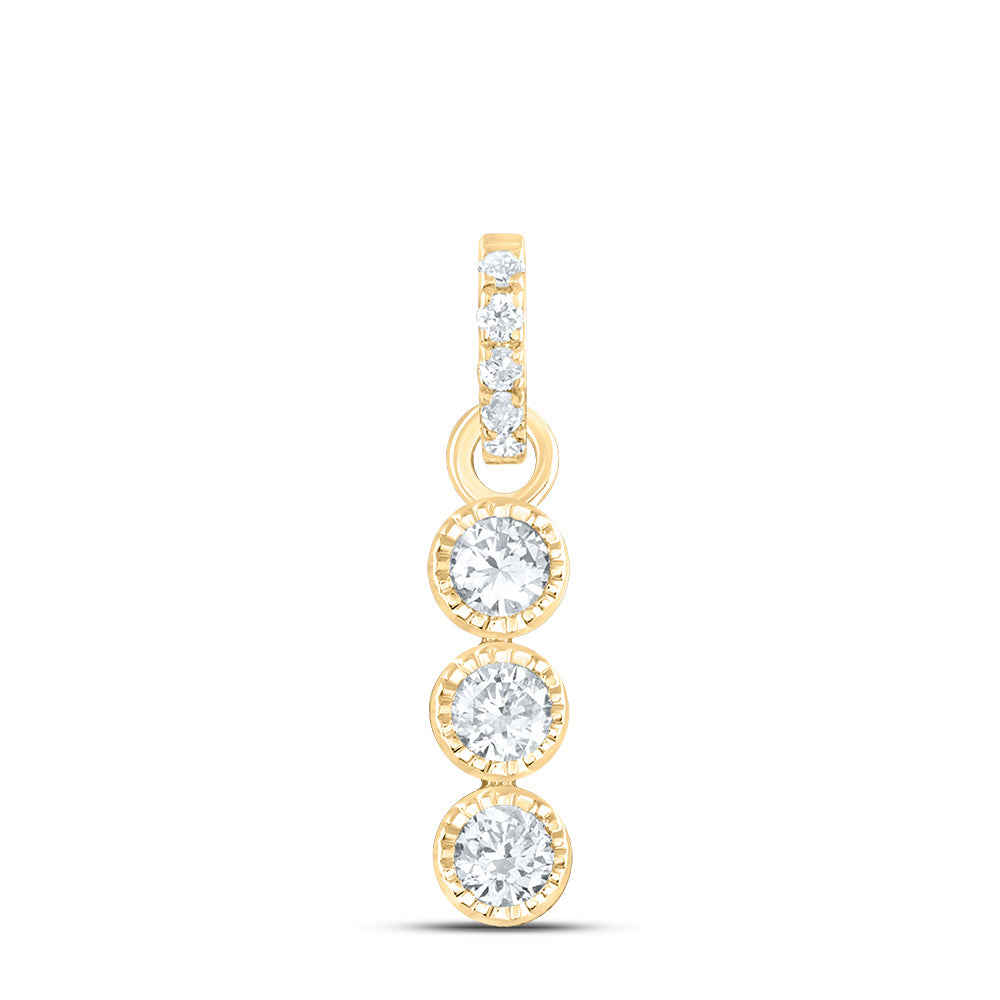 14kt Yellow Gold 1/6 Cttw Diamond Ana M Fashion Pendant