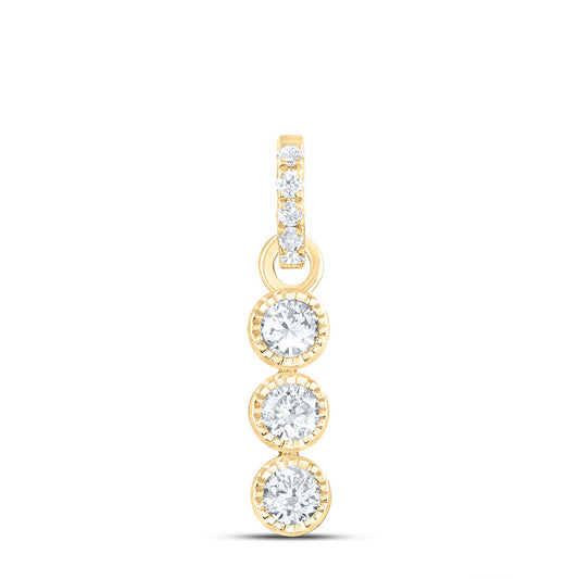 14kt Yellow Gold 1/6 Cttw Diamond Ana M Fashion Pendant