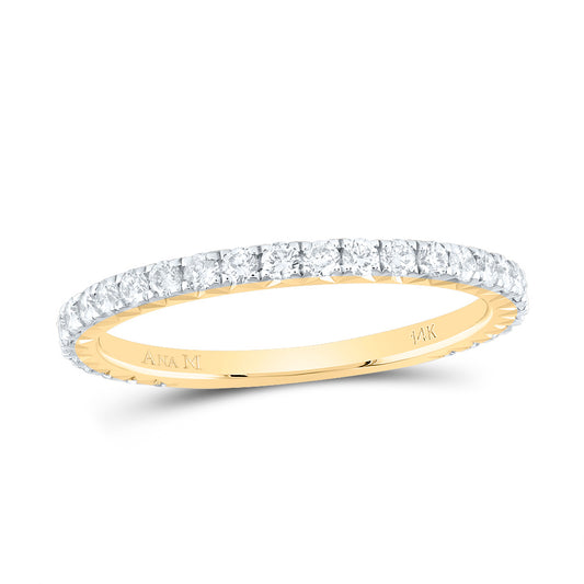 14kt Yellow Gold 1/2 Cttw Diamond Ana M Fashion Cnc Wedding Engagement Anniversary Band, Women Size: 5-9
