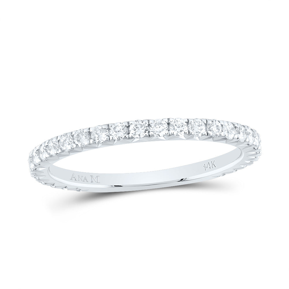 14kt White Gold 1/2 Cttw Diamond Ana M Fashion Cnc Wedding Engagement Anniversary Band, Women Size: 5-9