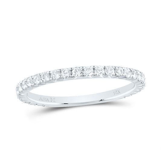 14kt White Gold 1/2 Cttw Diamond Ana M Fashion Cnc Wedding Engagement Anniversary Band, Women Size: 5-9