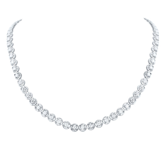 14kt White Gold 3 3/4 Cttw Diamond Fashion Tennis Necklace, Length: 18 Inch