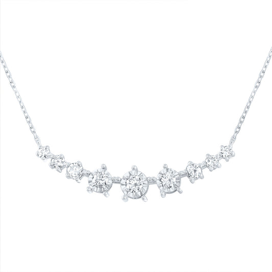 14kt White Gold 1/4 Cttw Diamond Fashion Necklace, Length: 18 Inch