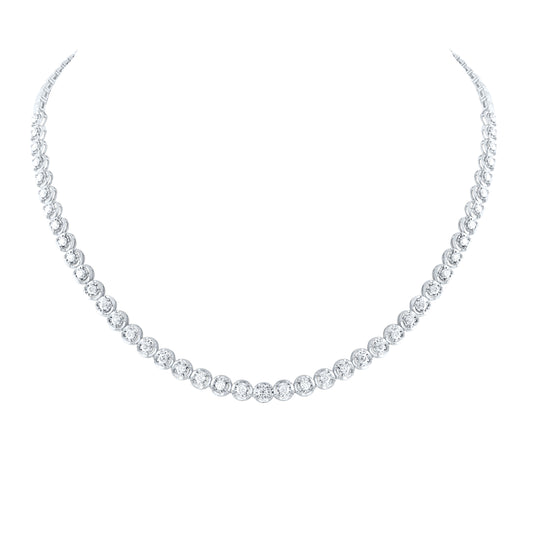14kt White Gold 2 3/4 Cttw Diamond Fashion Tennis Necklace, Length: 18 Inch