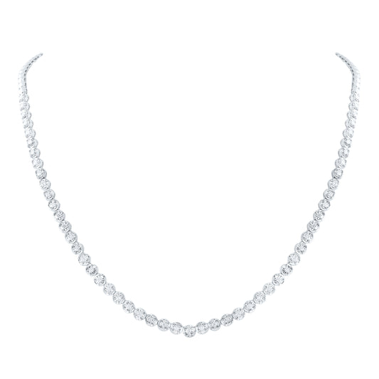 14kt White Gold 1 5/8 Cttw Diamond Fashion Tennis Necklace, Length: 18 Inch