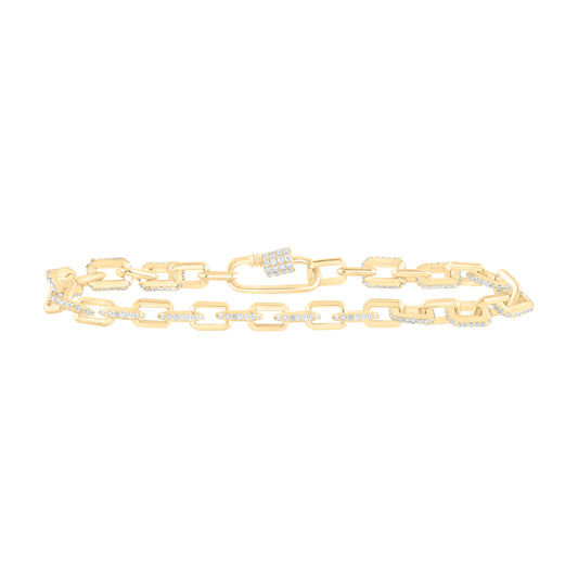 14kt Yellow Gold 1 1/3 Cttw Diamond Ana M Fashion Bracelet, Length: 7 Inch