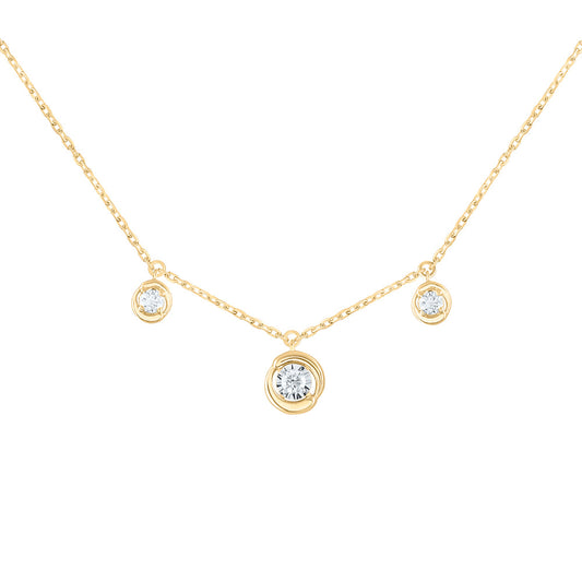 14kt Yellow Gold 1/5 Cttw Diamond Fashion Necklace, Length: 18 Inch