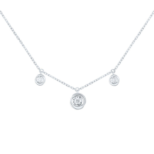 14kt White Gold 1/5 Cttw Diamond Fashion Necklace, Length: 18 Inch
