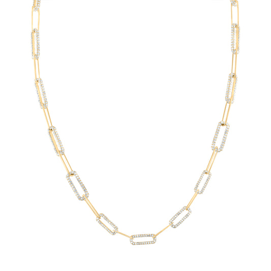 14kt Yellow Gold 5 Cttw Diamond Ana M Fashion Necklace, Length: 18 Inch