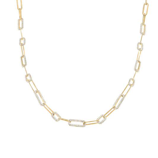 14kt Yellow Gold 5 3/4 Cttw Diamond Ana M Fashion Necklace, Length: 18 Inch