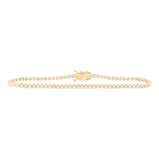 14kt Yellow Gold 1 1/3 Cttw Diamond Ana M Fashion Tennis Bracelet, Length: 7 Inch